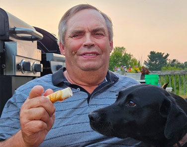 Jeff Kuehn and his dog, Chloe